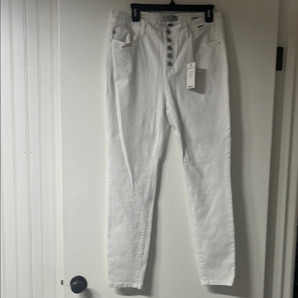 White Button-Fly Jeans